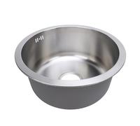 Fdit Fregadero de Cocina de Acero Inoxidable 304, Fregadero Redondo de un Recipiente para Instalación bajo Encimera, Lavabo de 16,5 Pulgadas de Diámetro para Lavar Platos de (Cepillado)