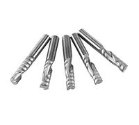 Fdit Fresas de Extremo de Flauta única de Carburo de Tungsteno con Vástago de 6 Mm de Cortadores en Espiral Brocas de Fresado CNC para Limpieza de Virutas, 5 Piezas para Materiales Blandos