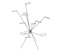 Fdit Frutero Explotado, Estante de Exhibición de Frutas de Aleación de Aluminio de Estilo Flotante de 360 grados, Gran Capacidad para Mostrador de Mesa de Comedor de Cocina (SILVER)