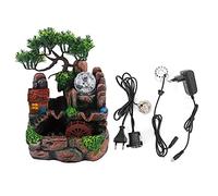 Fdit Fuente de Escritorio de Resina de Simulación, Decoración de Rocalla, Adorno Atomizador para el Hogar, Luz LED con Flujo de Agua para Decoración del Hogar y la Oficina (220V Enchufe de la UE)