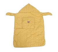 Fdit Funda Portabebés, a Prueba de Viento, Funda con Capucha para Recién Nacidos de Invierno, Manta para Cochecito con Forro de Felpa Suave y Bolsillos Multiusos para Mayor (Amarilla con patrón de