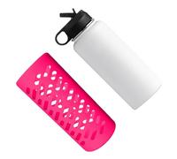 Fdit Funda Protectora de Silicona para Botella de Agua para Botellas Aisladas, Uso en Exteriores, Duradera, Ligera, Se Adapta Perfectamente, Diseño Ergonómico (Rosa Roja 40oz)
