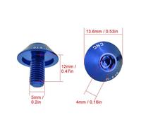 Fdit G-510 2pcs M5 * 12 Mm para Bicicleta para Bicicletas para Botellas de Botellas Vite A A, Boltones Bolds en en en LEGA Anti-Rusa para Freno de Disco o Jaula, para Entusiastas del Ciclismo (Blue)