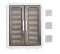 Fdit Gabinete de Baño Montado en la Pared, Gabinete de Almacenamiento de PP con Ganchos para Baño, Cocina, Lavadero, Gabinete de Pared Multifuncional de 40,5 X 32 Cm