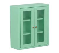 Fdit Gabinete de Cocina para Casa de Muñecas 1:12, Decoración de Muebles de Madera en Miniatura, Juguete para Juego de Imitación para Coleccionistas de Casas de Muñecas (Green)