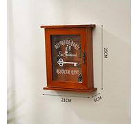 Fdit Gabinete de Llave de Madera Hermosa Corbata Retro Acrílica para la Oficina en el Hogar Madera Maciza + Vidrio Marrón/Azul 25 * 6 * 21 Cm (Brown)