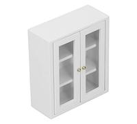 Fdit Gabinete de Madera para Casa de Muñecas, Muebles de Cocina en Miniatura, Juguete Decorativo para Casas de Muñecas y a Escala 1:12, Material de Abedul (White)
