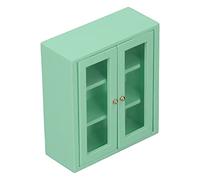 Fdit Gabinete de Pared de Madera para Casa de Muñecas, Muebles de Cocina en Miniatura Exquisitos, Decoración, Juguete para Casa de Muñecas, Paisaje, Material de Abedul, 1:12 (Green)