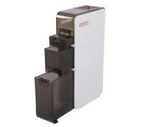 Fdit Gabinete Delgado y Estrecho de 4 Niveles, Torre de Almacenamiento Alta con Cajones Transparentes y Ruedas Rodantes para Baño, Organizador de Papel Higiénico, Espacios Pequeños (3 Niveles)