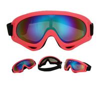 Fdit Gafas de Motocicleta PC Ajustable Duraderas para Adultos Niños para Deportes Al Aire Lente de Color de Marco Rojo (#1)
