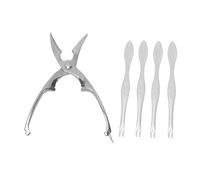 Fdit Galleta de Cangrejo, Herramienta para Galleta de Mariscos de Langosta de Acero Inoxidable con 4 Tenedores de Doble Punta para Romper Conchas y Extraer Carne en la Fiesta en Casa