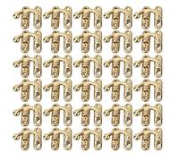 Fdit Gancho de Cerrojo, 30 Piezas Cerradura de Hierro para Joyero con Tornillos 3,2 X 2,8 Cm Ganchos de Repuesto de Plata Amarilla Bronce para Gabinete de Caja de Regalo Tipo (gancho izquierdo