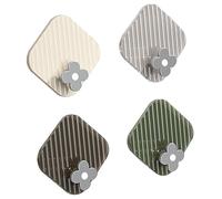 Fdit Ganchos Adhesivos, 4 Piezas de Plástico Impermeable, sin Taladro, Perchas de Pared con Fuerte Capacidad de Carga, para Cocina, Baño, Oficina, Organización de Llaves (multicolor)