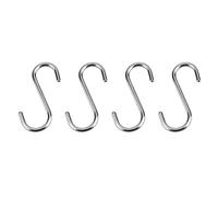 Fdit Ganchos en Forma de S de Acero Inoxidable, Paquete de 4 Perchas Metálicas Resistentes para Colgar Plantas, Utensilios de Cocina, Barandillas Exteriores y cercas.