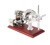 Fdit Generador de Motor de Aire Caliente de 16 Cilindros, Juguete Educativo con 8 Cilindros Calientes y 8 Fríos para Proyectos Científicos, Aprendizaje de Física