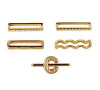 Fdit Gold Watch Band Decor Elegant Rhinestone Anillos de Diamantes de Diamantes Decoración con 5 Anillos de Metal para Bandas de Silicona de 20-22 Mm Fácil de Despegar para las