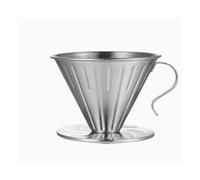 Fdit Gotero de café de Acero Inoxidable 304, Gotero de de Cono, Filtro de Metal Reutilizable con Pared Interior Lisa para el Hogar, Oficina, Camping, Preparación de 2 a 3 Tazas (SILVER)