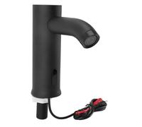 Fdit Grifo Automático con Sensor de Movimiento, Grifo de Fregadero sin Contacto con Sensor Infrarrojo para Baño, Cocina, Espacio Comercial, Acero Inoxidable Negro