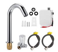 Fdit Grifo con Sensor, Grifo de Lavabo Automático por Infrarrojos de Acero Inoxidable sin Contacto para Baño, Cocina, Hotel, Baño Público, 23 Cm de Altura