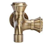 Fdit Grifo de Agua Montado en la Pared, Grifo de Latón para Lavadora de Baño con Rosca G1/2, para Agua Fría y Caliente