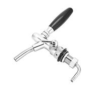 Fdit Grifo de Cerveza Ajustable con Rosca G5/8, Dispensador de Acero Inoxidable Cromado con Control de Flujo para Kegerator de Barra Casera, Boquilla Vertedora de Estilo Comercial (SILVER)