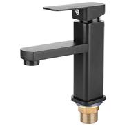 Fdit Grifo de Cocina, Acero Inoxidable 304, Lacado Negro, Monomando con Cartucho Cerámico, para Fregadero de Baño y Cocina.