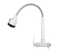 Fdit Grifo de Cocina G1/2 Pulgadas, Grifo de Agua Fría Individual con Rotación de 360 grados, de Montaje en Pared para Lavabo, Baño, Tocador, Hecho de Cobre y Acero Inoxidable