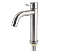 Fdit Grifo de Lavabo de Acero Inoxidable, Grifo de Agua, de Lavabo, de Baño con Acabado Cepillado, Núcleo de Válvula de Cerámica para Baño, Cocina (Refrigeración simple cilíndrica (sin tubo))