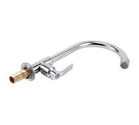 Fdit Grifo de Lavabo de Cocina, Rosca Macho G1/2, Plata, Construcción de Aleación de Zinc y Cobre, con Rotación de 360 Grados para Uso en Hogar y Restaurante