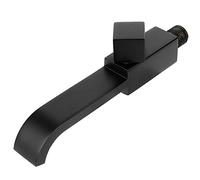 Fdit Grifo de Pared Negro Mate, Grifo de Lavabo de Agua Fría Individual de Latón con Rosca G1/2, Grifo de Fregadero de Baño de Cocina Moderno de 180 Mm, Diseño Antisalpicaduras