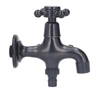 Fdit Grifo Retro Europeo, Grifo para Lavabo de Baño de Agua Fría y Caliente Montado en la Pared con Construcción de Latón Duradero, para Uso Doméstico y Comercial