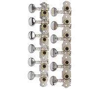 Fdit Guitarra Folclórica -Clave de Ajuste: Cabezal de Llave de Ajuste 2x 6 de Cuerda, 12 Veces Tornillo, 12x Base de Plata