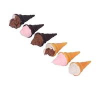 Fdit Helado en Miniatura para Casa de Muñecas, Bonito Helado en Miniatura para Escenas de Casa de Muñecas/Cocina/Artes y Manualidades, Material de Resina, 6 uds.