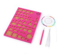 Fdit Herramienta de Relleno de Papel de 4 Colores, Tablero de Plantilla + Pinzas + alfileres + ranurado, Conjunto de Herramientas de Relleno de Papel para decoración(Rose Red)