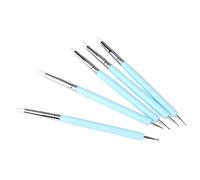 Fdit Herramientas de Escultura de Arcilla de 5 Piezas, Herramienta de Modelado de Lápiz óptico de Bola de Doble Cabeza con Puntas de Goma Suave, para Decoración de Pasteles de (BLUE)