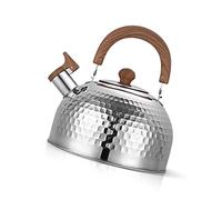 Fdit Hervidor de Agua de Acero Inoxidable, Hervidor con Silbido de Gran Capacidad de 2 Litros con Ebullición Rápida y Antioxidante, para Cocina de Inducción de Gas, Oficina, Hogar (2L)