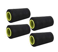 Fdit Hilo de Coser de Poliéster de 4 Piezas, Hilo de Aguja Resistente y Duradero de 3000 Yardas para Ropa, con Uso Multifuncional para Manualidades y Sastrería (BLACK)