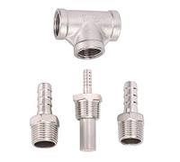 Fdit Hogar Acero Inoxidable Cerveza Cerveza Aireación en línea Aireador Kit Difusor de oxigenación para Accesorios Homebrew