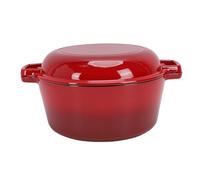 Fdit Horno Holandés de Hierro Fundido de 5 Cuartos con Tapa de Sartén, Distribución Uniforme del Calor para Estofar y Freír, Olla Apta para Horno para Comidas Familiares, Compatible