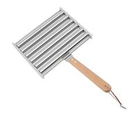Fdit Hot Dog Roller para Girll, Acero Inoxidable Desmontable Hot Dog Salchicha Roller Rack Steamer con Mango de Madera Extra Largo BBQ Hot Dog Girller para una Cocción Uniforme (L)