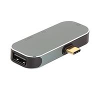 Fdit Hub USB con Alimentación, Base Portátil 5 en 1 Tipo C, Intercambiable en Caliente, 10Gbps, 100W, Carga PD, USB C Hub para Silver