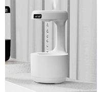 Fdit Humidificador de Niebla Fría con Pantalla LED Inteligente de Niebla Fina Nano Antigravedad para Oficina, Dormitorio, Humidificación Silenciosa para el Hogar (WHITE)