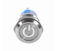 Fdit Interruptor de Botón Autoblocante Impermeable LED de para Interruptor de 19 Mm de Alta Resistencia, de Botón de Cierre de Encendido y Apagado para Aplicaciones en Exteriores (WHITE)