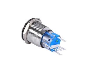 Fdit Interruptor de Botón Autoblocante Impermeable LED de para Interruptor de 19 Mm de Alta Resistencia, de Botón de Cierre de Encendido y Apagado para Aplicaciones en Exteriores (GREEN)