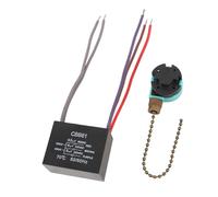 Fdit Interruptor de Cadena de Tracción para Ventilador de Techo de 3 Velocidades, 4 Cables, Condensador CBB61 de 5 Cables para Control de Luz del Ventilador, Ideal para Restaurar el Rendimiento del