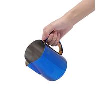 Fdit Jarra de café de Acero Inoxidable de 600 Ml, Jarra para Espumar Leche de Gran Capacidad con Ergonómico, para Latte Art y Preparación de café (BLUE)