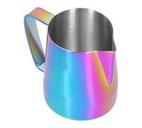 Fdit Jarra para Espumar Leche de Acero Inoxidable, Diseño de Guirnalda Profesional con Salida de Agua de Olécranon, para Cocina Casera, café, Latte Art (350ML)