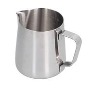 Fdit Jarra para Espumar Leche, Taza de café Expreso de Acero Inoxidable de 400 Ml con Marcas de Medición, para Cocinar Al Capuchino Latte Art y Medir Líquido