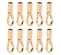 Fdit Juego de 10 Tapas de Extremo de Cable, Tope de Cuerda de Aleación de Zinc, Accesorios de Cuerda para Cubierta a Presión para Fabricación de Joyas y Bolsos, Zapatos, Colgante, (GOLD)