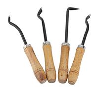 Fdit Juego de 4 Cuchillos de Jardín de Acero, Herramienta Portátil para Injertos con Hojas Resistentes y Afiladas para Injertos de árboles Frutales y Poda de bonsáis.